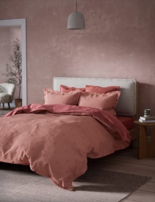 

M&S X Fired Earth Ropa de cama 100% algodón de jacquard Jaipur Ridhi - Dusty Cedar, Dusty Cedar