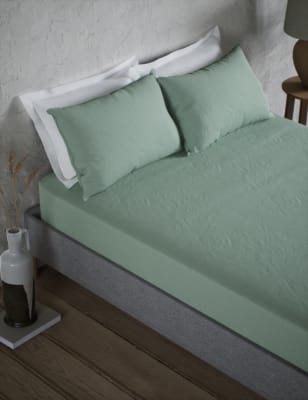 

M&S Collection Pure Linen Extra Deep Fitted Sheet - Bright Sage, Bright Sage