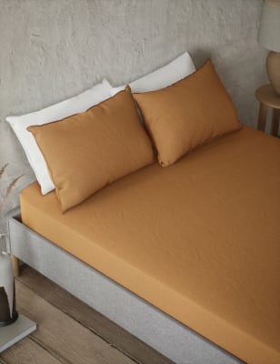 

M&S Collection Pure Linen Flat Sheet - Rich Amber, Rich Amber