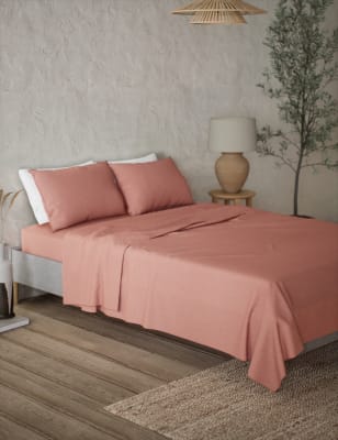 

M&S Collection Pure Linen Flat Sheet - Clay, Clay