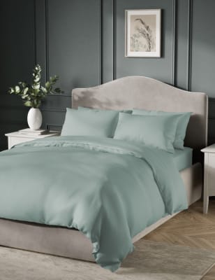 

M&S Collection Pure Cotton Sateen 400 Thread Count Bedding Set - Duck Egg, Duck Egg