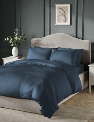 

M&S Collection Pure Cotton Sateen 400 Thread Count Bedding Set, Navy