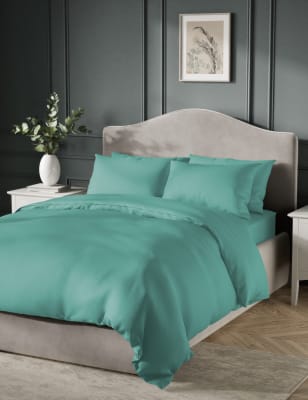 

M&S Collection Pure Cotton Sateen 400 Thread Count Bedding Set - Teal, Teal