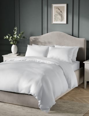 

M&S Collection Pure Cotton Sateen 400 Thread Count Bedding Set - White, White