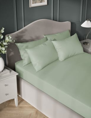 

M&S Collection Egyptian Cotton Sateen 400 Thread Count Extra Deep Fitted Sheet - Sage, Sage