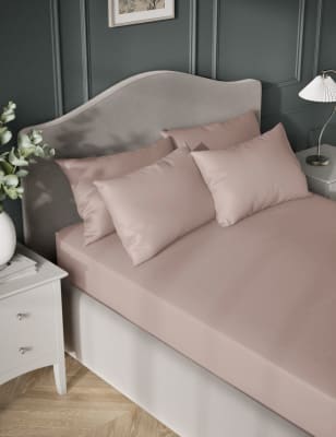

M&S Collection Egyptian Cotton Sateen 400 Thread Count Extra Deep Fitted Sheet - Soft Pink, Soft Pink