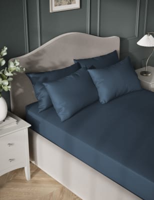 

M&S Collection Egyptian Cotton Sateen 400 Thread Count Extra Deep Fitted Sheet, Navy