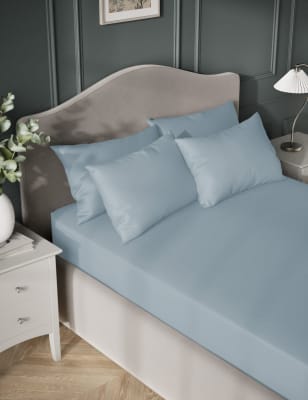 

M&S Collection Sábana bajera extraprofunda de satén de algodón egipcio de 400 hilos - Chambray, Chambray