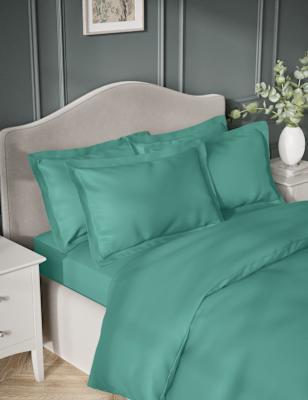 

M&S Collection Pack de 2 fundas de almohada Oxford de algodón egipcio de 400 hilos satinadas - Azul Turquesa, Azul Turquesa
