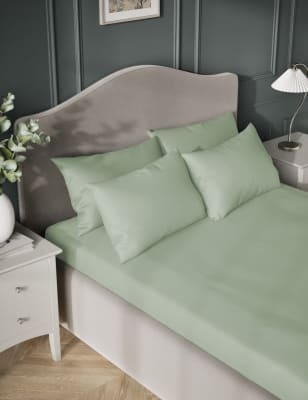 

M&S Collection Pure Cotton Sateen 400 Thread Count Flat Sheet - Sage, Sage