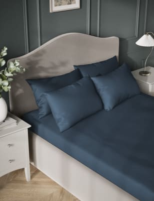 

M&S Collection Egyptian Cotton Sateen 400 Thread Count Flat Sheet - Navy, Navy