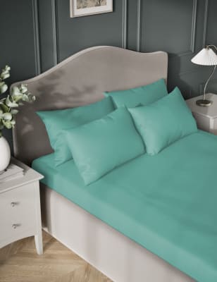 

M&S Collection Pure Cotton Sateen 400 Thread Count Flat Sheet - Teal, Teal