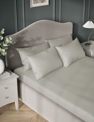 

M&S Collection Pure Cotton Sateen 400 Thread Count Flat Sheet - Pearl Grey, Pearl Grey