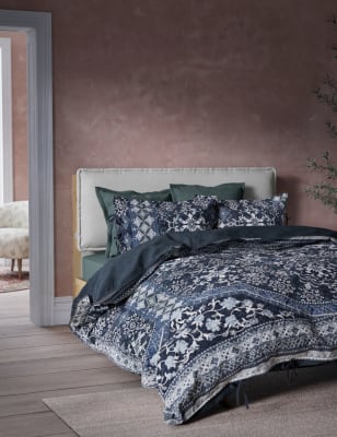 

M&S X Fired Earth Jaipur Hawa Pure Cotton Bedding Set - Under The Waves, Under The Waves