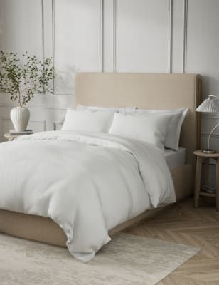 

M&S Collection Pure Cotton Geometric Jacquard Bedding Set - White, White