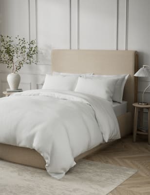 

M&S Collection Ropa de cama de jacquard geométrica 100% algodón - White, White