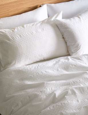 

M&S Collection Pure Cotton Waffle Matelassé Bedding Set - White, White