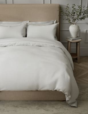 

M&S Collection Ropa de cama Dobby 100% algodón de rayas - White, White