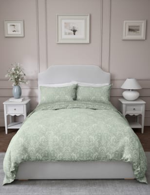 

M&S Collection Aida-Alouette Damask Sateen Bedding Set - Green Mix, Green Mix