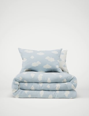 

M&S Collection Clouds Cotton Blend Bedding Set - Blue, Blue