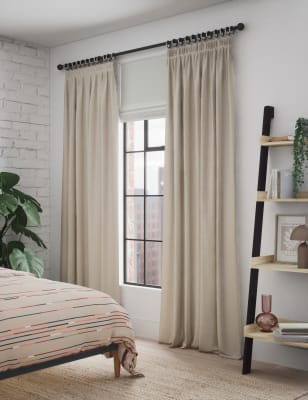 

M&S Collection Pure Cotton Pencil Pleat Curtains - Neutral, Neutral