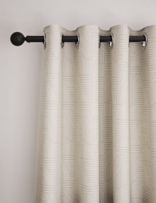 

M&S Collection Jacquard Striped Eyelet Curtains - Neutral, Neutral