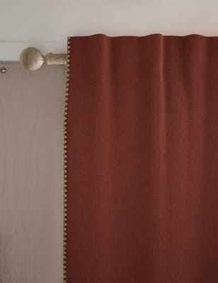 M&S Collection Pure Cotton Embroidered Multiway Curtains - WDR90 - Rust, Rust