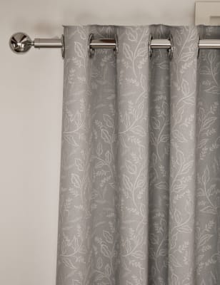 

M&S Collection Pure Cotton Floral Eyelet Curtains - Light Grey Mix, Light Grey Mix