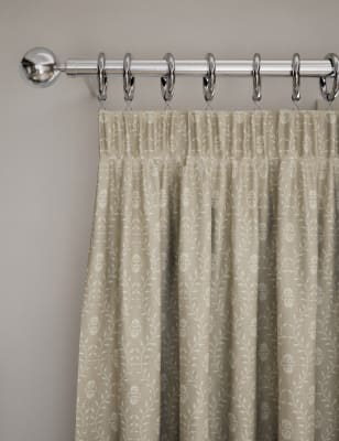 

M&S Collection Pure Cotton Leaf Pencil Pleat Curtains - Natural Mix, Natural Mix