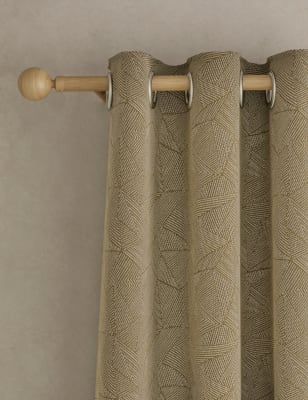 

M&S Collection Cotton Rich Triangle Jacquard Eyelet Curtains - Dark Bronze, Dark Bronze