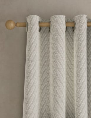 

M&S Collection Textured Herringbone Eyelet Curtains - Light Grey Mix, Light Grey Mix