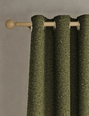 

M&S Collection Bouclé Eyelet Curtains - Khaki, Khaki