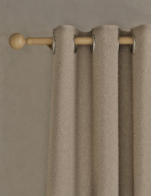 

M&S Collection Bouclé Eyelet Curtains, Taupe