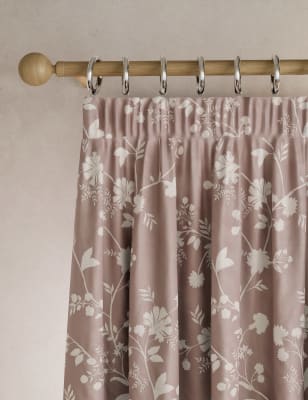 

M&S Collection Verdunkelungsvorhänge mit hohem Baumwollanteil und Blütendesign - Dusty Pink, Dusty Pink