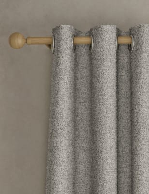 

M&S Collection Boucle Marl Eyelet Curtains - Grey Mix, Grey Mix