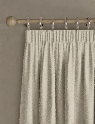 

M&S Collection Boucle Pencil Pleat Curtains - Ecru, Ecru