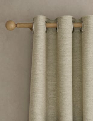 

M&S Collection Textured Striped Eyelet Curtains - Cream, Cream