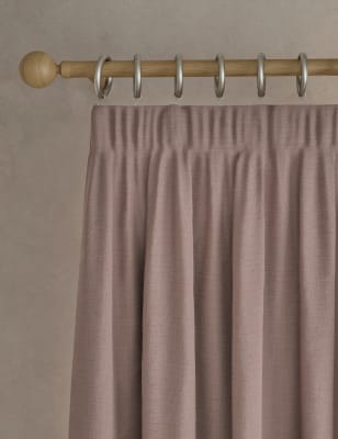 

M&S Collection Textured Pencil Pleat Blackout Curtains, Blush