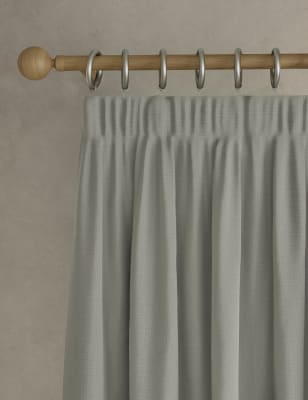 

M&S Collection Textured Pencil Pleat Blackout Curtains - Light Grey, Light Grey