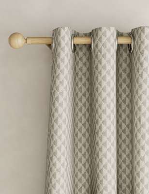 

M&S Collection Cotton Blend Geometric Eyelet Curtains - Neutral, Neutral