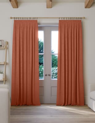 M&S Brushed Pencil Pleat Blackout Thermal Curtains - WDR72 - Neutral, Blue,Grey,Neutral