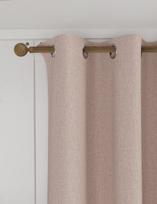 M&S Collection Isabelle Eyelet Blackout Curtains - WDR90 - Light Grey, Light Grey