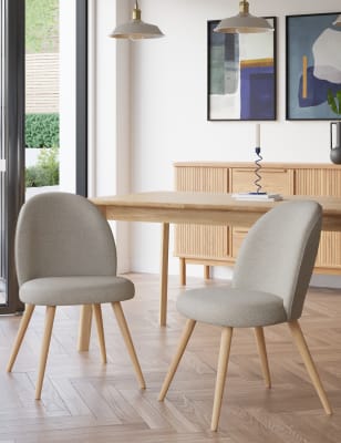 M&S Set of 2 Nord Dining Chairs - Grey, Natural,Grey