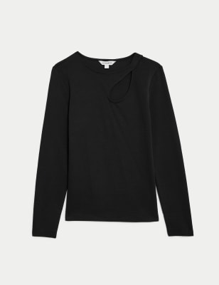 

Autograph Top de algodón con caladoWomens - Black/Black, Black/Black