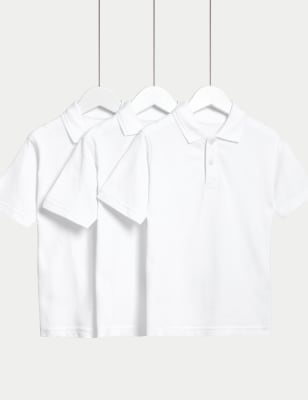 

Unisex,Boys,Girls M&S Collection 3pk Unisex Stain Resist School Polo Shirts (2-18 Yrs) - White, White