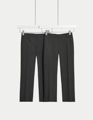 

Boys M&S Collection 2pk Boys' Regular Longer Length School Trousers (2-18 Yrs) - Grey, Grey