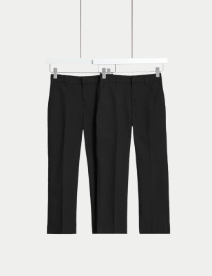 

Boys M&S Collection 2pk Boys' Regular Longer Length School Trousers (2-18 Yrs) - Black, Black