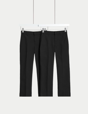 

Boys M&S Collection 2pk Boys' Regular Leg Slim Waist School Trousers (2-18 Yrs) - Black, Black