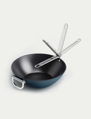 

Joseph Joseph Space 32cm Non-Stick Wok - Blue, Blue