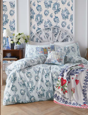 

Cath Kidston Pure Cotton 30 Years Toile Bedding Set - Pale Blue, Pale Blue